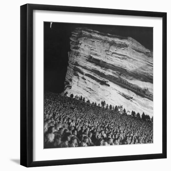 Creation Rock Dwarfs Audience during Concert Directed by Igor Stravinsky at Red Rocks Amphitheater-John Florea-Framed Photographic Print