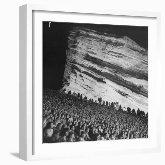 Creation Rock Dwarfs Audience during Concert Directed by Igor Stravinsky at Red Rocks Amphitheater-John Florea-Framed Photographic Print