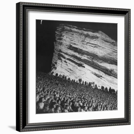 Creation Rock Dwarfs Audience during Concert Directed by Igor Stravinsky at Red Rocks Amphitheater-John Florea-Framed Photographic Print