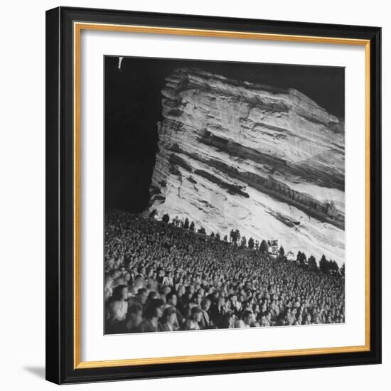 Creation Rock Dwarfs Audience during Concert Directed by Igor Stravinsky at Red Rocks Amphitheater-John Florea-Framed Photographic Print