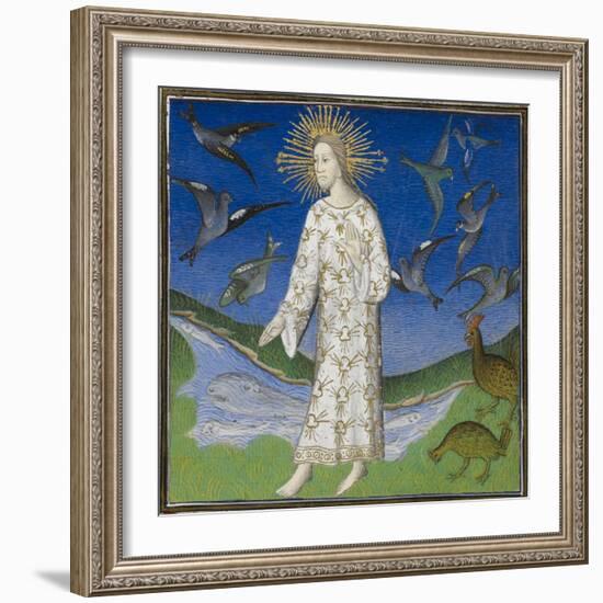 Creation Scene Showing the Fifth Day, With God Creating the Animals Of the Air and the Water-Guyart Des Moulins-Framed Giclee Print