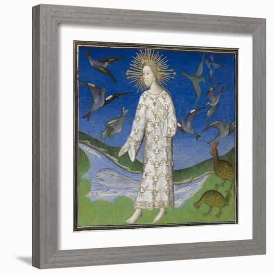 Creation Scene Showing the Fifth Day, With God Creating the Animals Of the Air and the Water-Guyart Des Moulins-Framed Giclee Print