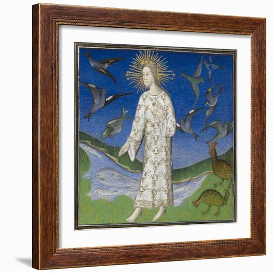 Creation Scene Showing the Fifth Day, With God Creating the Animals Of the Air and the Water-Guyart Des Moulins-Framed Giclee Print