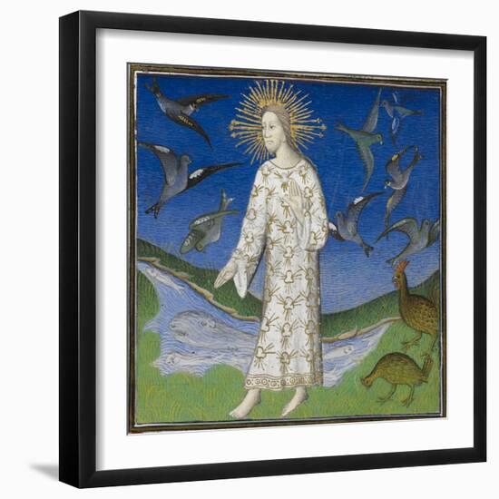 Creation Scene Showing the Fifth Day, With God Creating the Animals Of the Air and the Water-Guyart Des Moulins-Framed Giclee Print