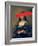 Creative Artwork. Portrait of Girl Wearing Princess or Countess Outfit with Red Stroke of Watercolo-master1305-Framed Photographic Print