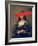 Creative Artwork. Portrait of Girl Wearing Princess or Countess Outfit with Red Stroke of Watercolo-master1305-Framed Photographic Print