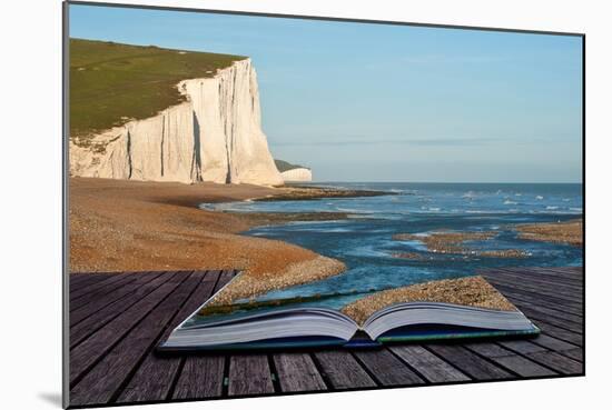 Creative Concept Image Of Seascape In Pages Of Book-Veneratio-Mounted Art Print