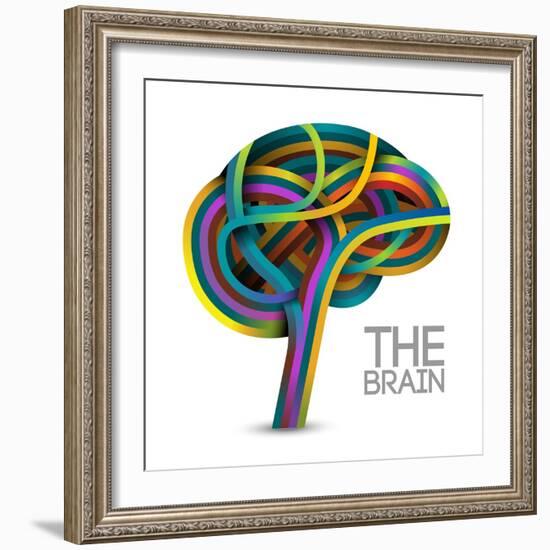 Creative Concept of the Human Brain-Cyborgwitch-Framed Art Print