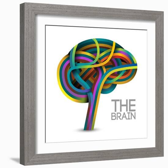 Creative Concept of the Human Brain-Cyborgwitch-Framed Art Print