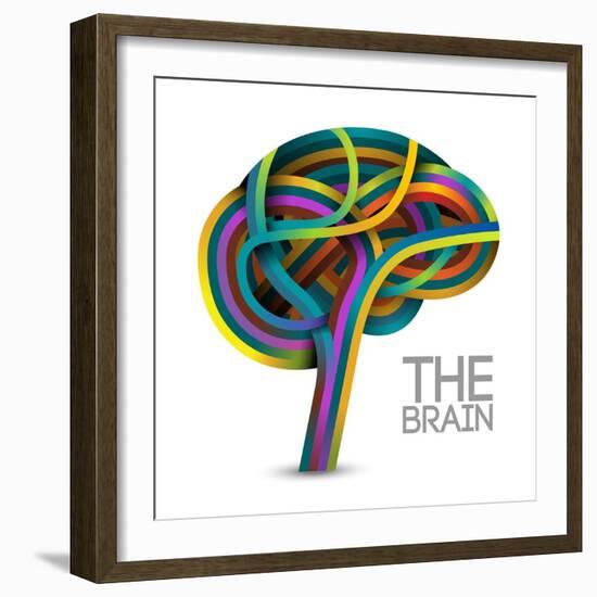 Creative Concept of the Human Brain-Cyborgwitch-Framed Art Print