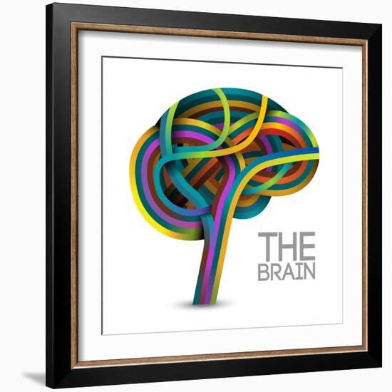 Creative Concept of the Human Brain-Cyborgwitch-Framed Art Print