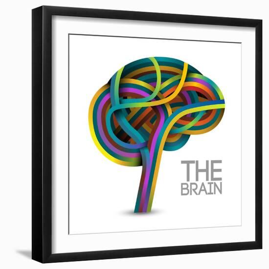 Creative Concept of the Human Brain-Cyborgwitch-Framed Art Print