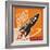 Creative Design Concept with Rocket and Space. Vintage Artistic Image on Old Paper Texture.-Lukeruk-Framed Art Print