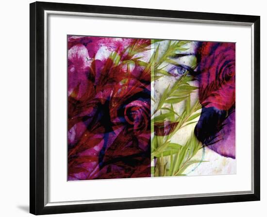 Creative Dyptich of a Portrait and a Rose-Alaya Gadeh-Framed Photographic Print