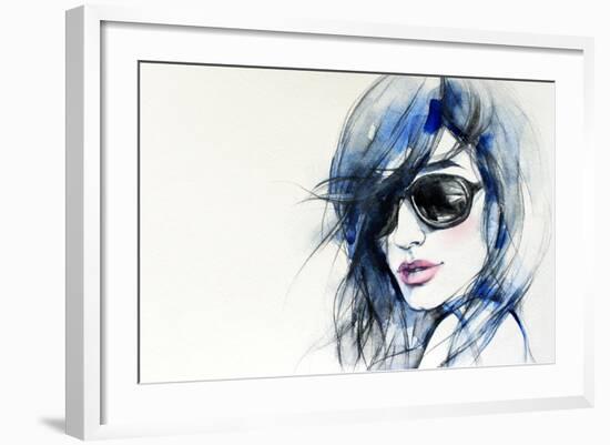 Creative Hand Painted Fashion Illustration-Anna Ismagilova-Framed Art Print