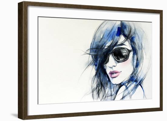 Creative Hand Painted Fashion Illustration-Anna Ismagilova-Framed Art Print