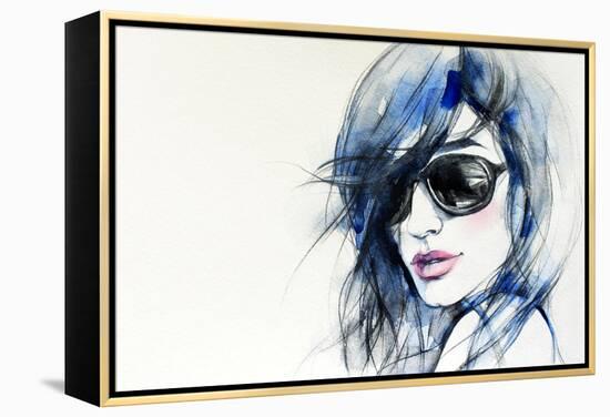 Creative Hand Painted Fashion Illustration-Anna Ismagilova-Framed Stretched Canvas