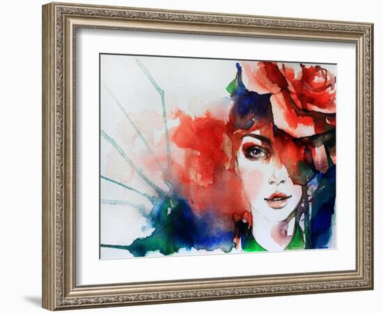 Creative Hand Painted Fashion Illustration-Anna Ismagilova-Framed Art Print