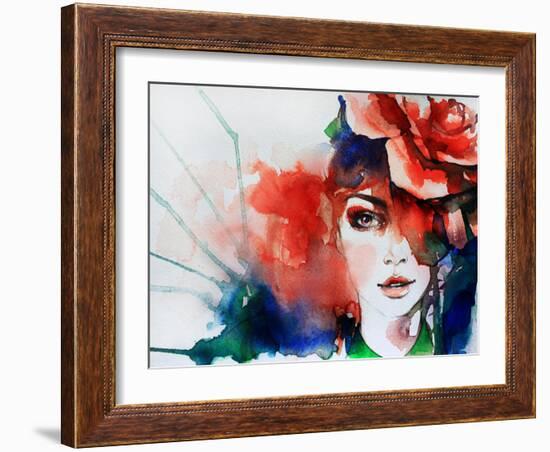 Creative Hand Painted Fashion Illustration-Anna Ismagilova-Framed Art Print