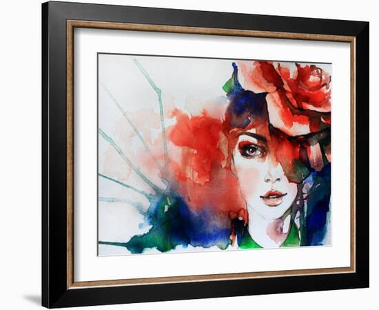 Creative Hand Painted Fashion Illustration-Anna Ismagilova-Framed Art Print