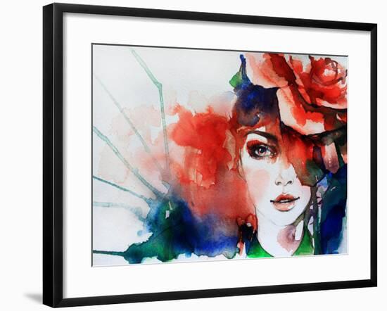 Creative Hand Painted Fashion Illustration-Anna Ismagilova-Framed Art Print