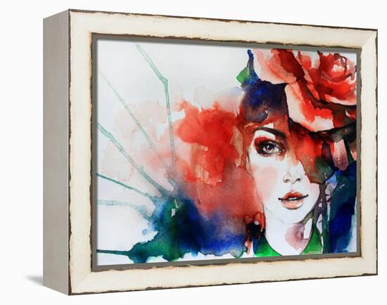 Creative Hand Painted Fashion Illustration-Anna Ismagilova-Framed Stretched Canvas