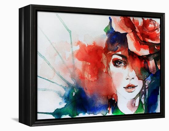 Creative Hand Painted Fashion Illustration-Anna Ismagilova-Framed Stretched Canvas