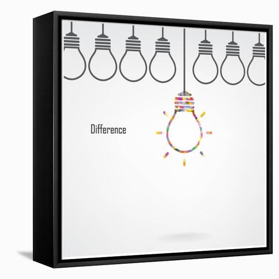 Creative Light Bulb Idea and Difference Concept-Big ideas-Framed Stretched Canvas