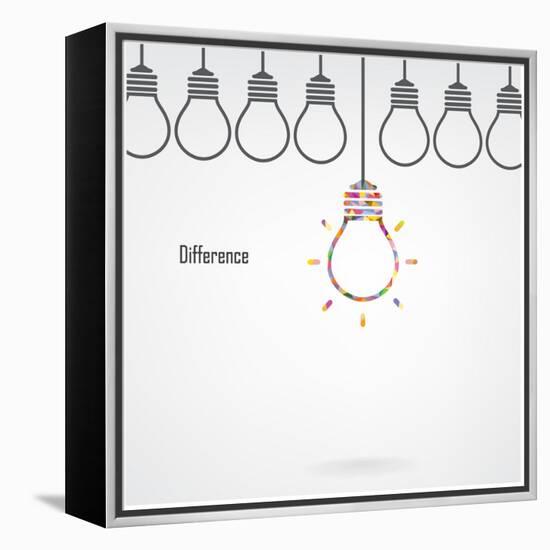 Creative Light Bulb Idea and Difference Concept-Big ideas-Framed Stretched Canvas