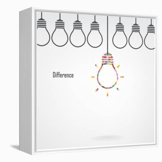 Creative Light Bulb Idea and Difference Concept-Big ideas-Framed Stretched Canvas