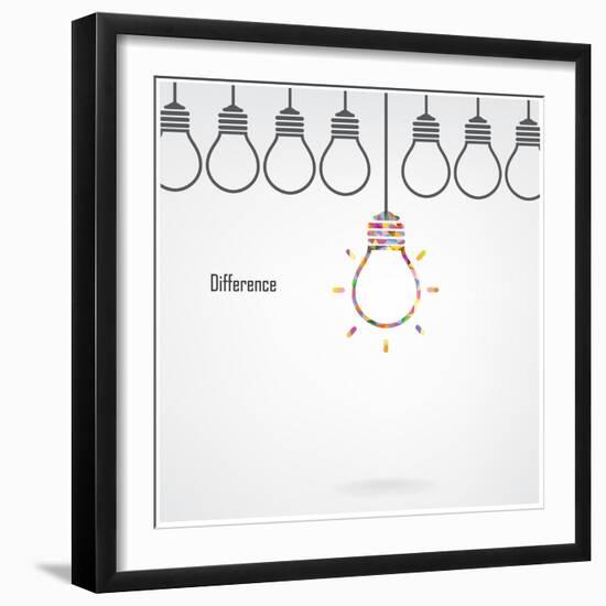 Creative Light Bulb Idea and Difference Concept-Big ideas-Framed Premium Giclee Print