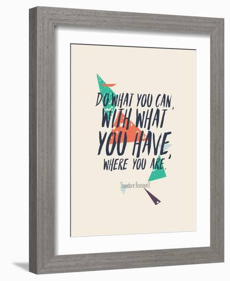 Creative Poster with Quote and Grunge Background-Vanzyst-Framed Art Print