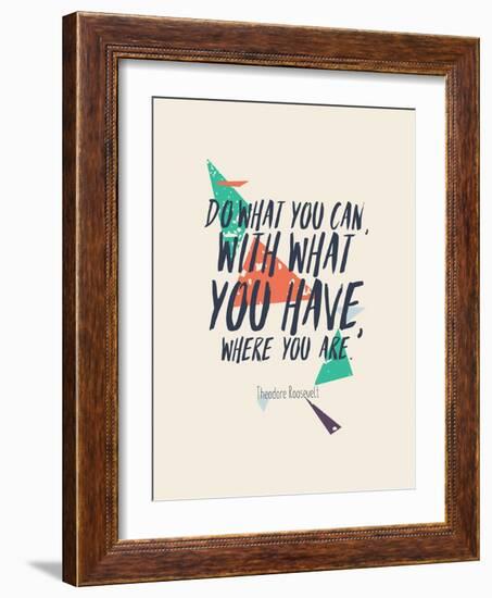 Creative Poster with Quote and Grunge Background-Vanzyst-Framed Art Print