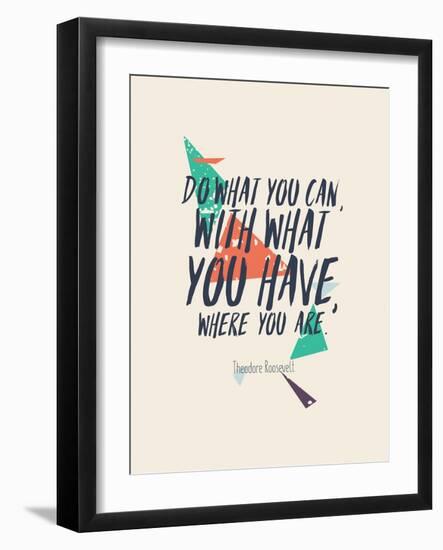 Creative Poster with Quote and Grunge Background-Vanzyst-Framed Art Print