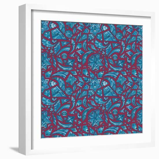 Creative Tribal Pattern-kisika-Framed Art Print