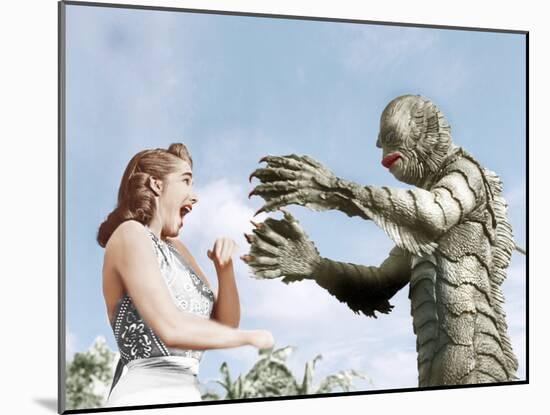 Creature from the Black Lagoon, Julie Adams, Ben Chapman, 1954-null-Mounted Photo