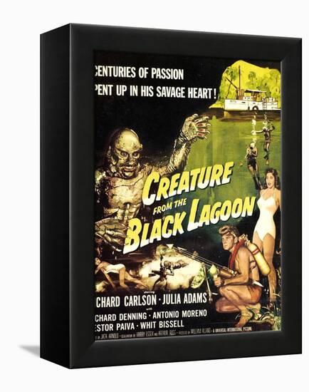 Creature from the Black Lagoon, Richard Carlson, Julie Adams, 1954-null-Framed Stretched Canvas