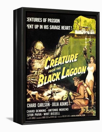 Creature from the Black Lagoon, Richard Carlson, Julie Adams, 1954-null-Framed Stretched Canvas