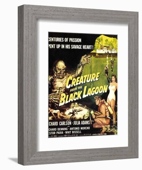 Creature from the Black Lagoon, Richard Carlson, Julie Adams, 1954-null-Framed Art Print