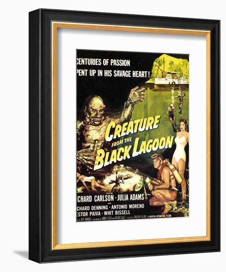 Creature from the Black Lagoon, Richard Carlson, Julie Adams, 1954-null-Framed Art Print