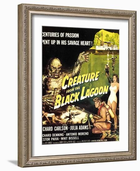 Creature from the Black Lagoon, Richard Carlson, Julie Adams, 1954-null-Framed Art Print