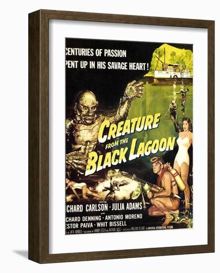 Creature from the Black Lagoon, Richard Carlson, Julie Adams, 1954-null-Framed Art Print