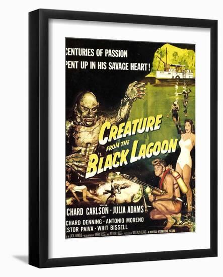 Creature from the Black Lagoon, Richard Carlson, Julie Adams, 1954-null-Framed Art Print