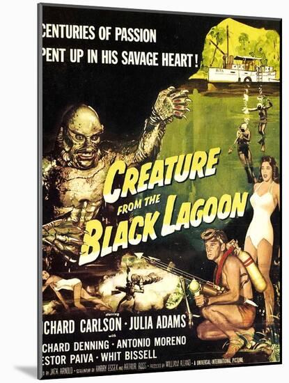 Creature from the Black Lagoon, Richard Carlson, Julie Adams, 1954-null-Mounted Art Print