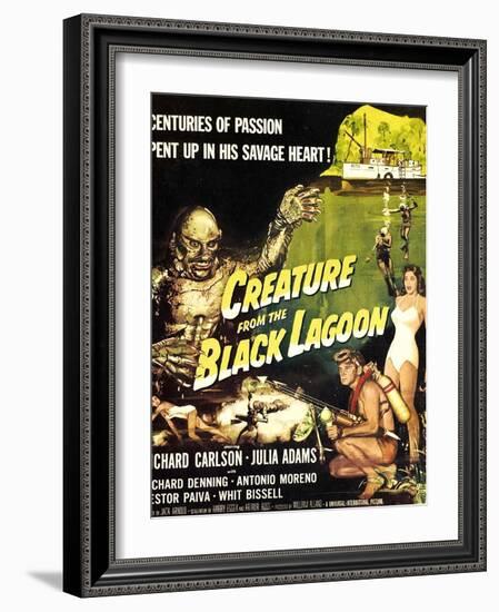 Creature from the Black Lagoon, Richard Carlson, Julie Adams, 1954-null-Framed Art Print