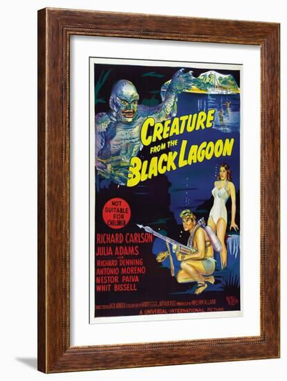 Creature from the Black Lagoon, Richard Carlson, Julie Adams, 1954-null-Framed Art Print