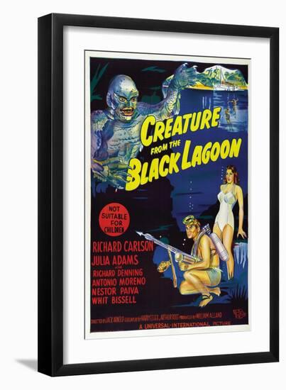 Creature from the Black Lagoon, Richard Carlson, Julie Adams, 1954-null-Framed Art Print