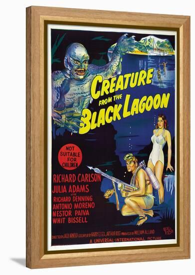 Creature from the Black Lagoon, Richard Carlson, Julie Adams, 1954-null-Framed Stretched Canvas