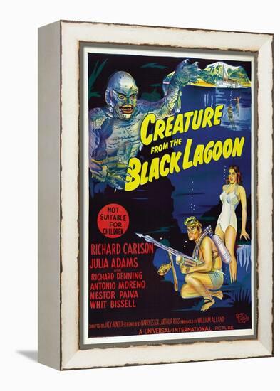 Creature from the Black Lagoon, Richard Carlson, Julie Adams, 1954-null-Framed Stretched Canvas