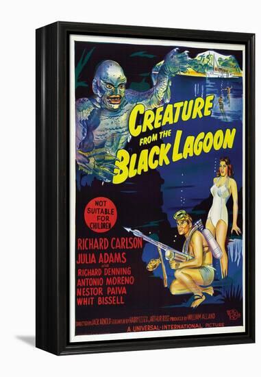 Creature from the Black Lagoon, Richard Carlson, Julie Adams, 1954-null-Framed Stretched Canvas